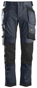 SNICKERS 6241 STRETCH WORK TROUSERS ALLROUNDWORK WITH HOLSTER POCKETS NAVY BLUE - Picture 1 of 2
