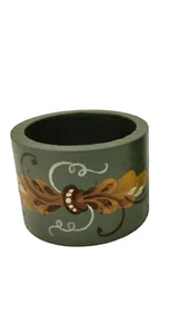Anillo de servilleta de madera azul envolvente holandés Tolle pintado a mano artesanía - Imagen 1 de 3