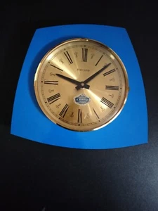 BAYARD OROLOGIO DA PARETE VINTAGE ANNI 60 BLU ASIMETRICO MADE IN FRANCE WALL - Foto 1 di 6