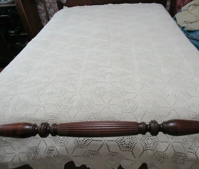 Vintage muy teniente Colcha beige ganchillo a mano patrón de estrellas de 6 puntos 72"x90"  Foto 1 de 4