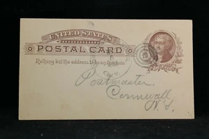 New York: Cornwall Landing 1886 Postal Card, DPO Orange Co - Picture 1 of 2