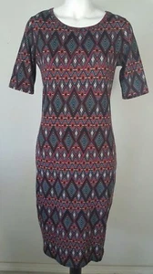 LuLaRoe Women's Dress Julia Aztec Geometric Print Short Sleeve Size Small F - Picture 1 of 6