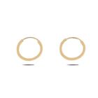 Real Solid 14K Gold 1MMx10MM Round Endless Hoop Earrings -Great for Earrings