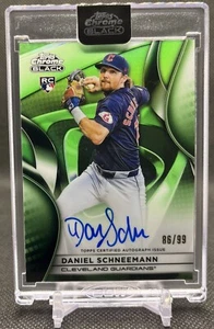 2025 Topps Chrome Black DANIEL SCHNEEMANN Autograph Green /99! Guardians (RC AU) - Picture 1 of 2