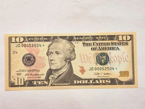 2009 $10 CLEVLAND DISTRICT STAR NOTE UNC/GEM # JD00052504* 3 of (3) Cons Serial - Picture 1 of 3