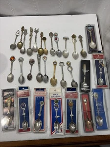 #Ein Konvolut 30 Vintage Souvenir Sammler Löffel Europa & Staaten - Bild 1 von 7