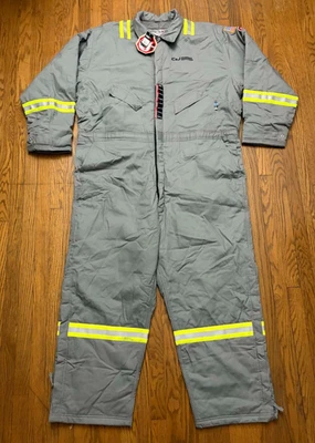 Walls FR Coveralls Mens 4XL Gray Insulated Work Hi-Viz  Reflective - READ - Image 1 of 4
