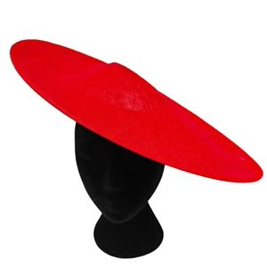 red lace large wide brim DIY fascinator base wedding hat Kentucky Derby Ascot - Picture 1 of 4