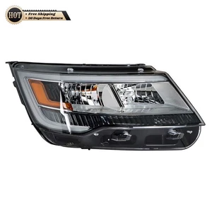 Silscvtt Right Headlight For 2016-2018 Ford Explorer Halogen W/LED DRL Clear Len - Picture 1 of 17