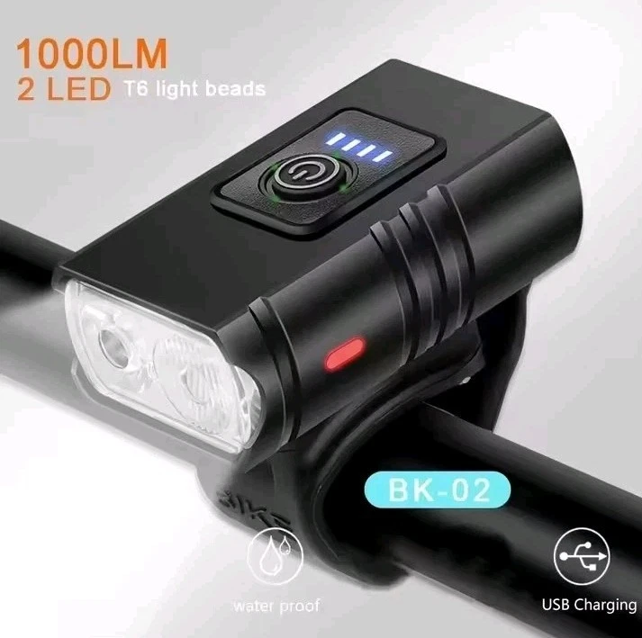 Luce Anteriore per Bici Bicicletta Fanale Anteriore Faro Manubrio Carica USB MTB - Immagine 1 di 4