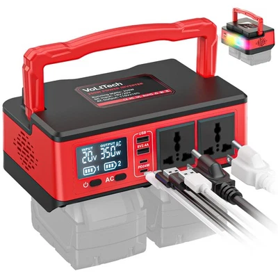 350W Power Inverter Compatible with Milwaukee: VoLtTech Portable Battery Adap... - Image 1 of 4