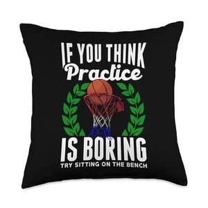 If You Think Practice is Boring Funny Basketball Throw Pillow, 18x18, Multicolor - Picture 1 of 3