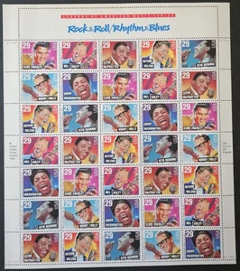 Scott # 2724-2730 - 2730a - American Music Singers - Foglio di 35 francobolli - MNH - Foto 1 di 1
