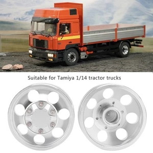 Front RC Trailer Front Rear Wheels Rims Hubs With 7 Spokes For Tamiya 1/14 -H - Picture 1 of 12