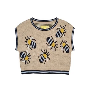 ANTHROPOLOGIE MAEVE SARAH GORDON maglione canotta donna taglia S ape cropped - Foto 1 di 11