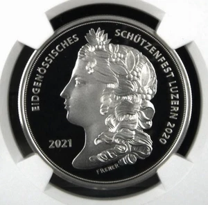 Switzerland 2021 NGC PR69 Swiss Federal Shooting Festival Hab-112a SILVER Coin - Picture 1 of 5