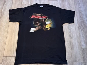 VTG Y2K Snap On Tools Eagle T-shirt Men's L Black Single Stitch USA - Picture 1 of 9