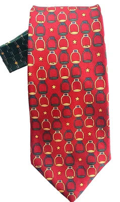Corbata de Navidad Colección Tommy Hilfiger 100% Seda Dorado, Verde y Rojo 60" x 3 3/4" Foto 1 de 4