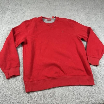 IZOD Sudadera Para Hombres Grande Roja Cuello Redondo Polar Pullover Bordado Logo Informal Foto 1 de 4