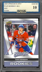 2025 Upper Deck MVP Ivan Demidov RC #233 Graded FCGS 10 GEM MINT - Picture 1 of 2