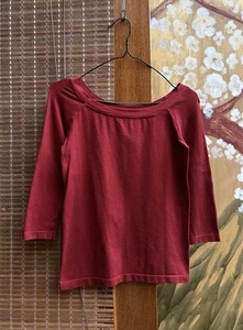 Wolford 3/4 Sleeves Maroon Top Size M - Picture 1 of 6