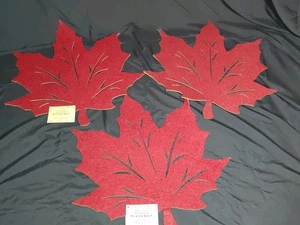 Thanksgiving Holiday Leaf Bed Bath & Beyond Reversible Table Place Mats QTY 6 - Picture 1 of 4
