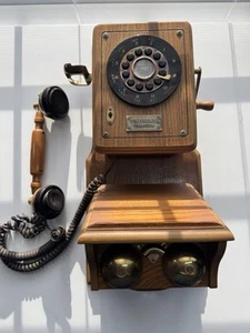 Vintage 1993 THOMAS Collector's Edition COUNTRY Wood Wall TELEPHONE, Untested - Picture 1 of 15