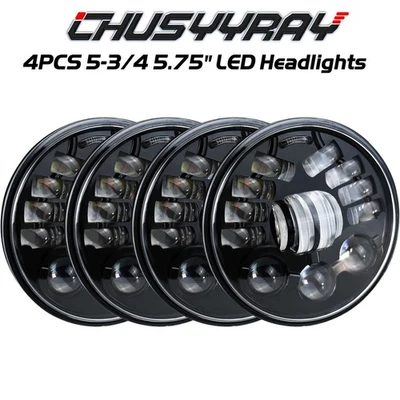 4Pcs 5.75" 5-3/4 inch Round LED Headlights High Low Beam For Jaguar XJ XJR XJ8 - Image 1 of 4