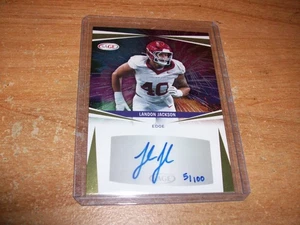 Carta Auto 2025 Sage High Series Gold Football Landon Jackson Rookie 5/100 banconote - Foto 1 di 2