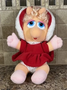 Miss Piggy Vintage 1987 Henson Associates Baby Muppet Christmas Plush - Picture 1 of 11