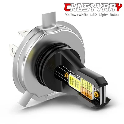 1pcs Yellow+White Light LED Headlight H4 Bulb for Honda Nighthawk 250 1991-2008 - Image 1 of 4