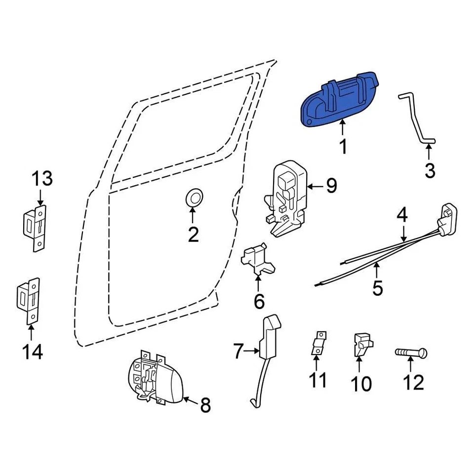 For Mitsubishi Raider 06-09 Mitsubishi Rear Left Outer Exterior Door Handle Foto 1 de 1