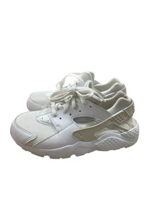 Nike Air Huarache Run Triple White (PS) - 704949-110 - Size 2 - Picture 1 of 6