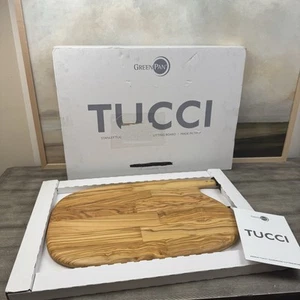 Tabla de cortar Williams Sonoma GreenPan Stanley Tucci defecto madera de olivo leer nueva en caja - Imagen 1 de 6