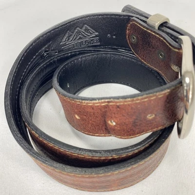 Cinturón de Dinero de Cuero Marrón Atitlan Guijarro Hebilla Intercambiable Unisex 40 Foto 1 de 4