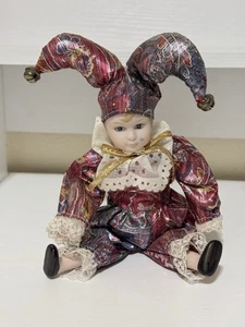 Karneval Porzellan Harlekin Narr Puppe 80er Jahre - Bild 1 von 3