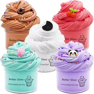 5 Pack Butter Slime Kit Kids Party Favors Visual and Tactile Experience Stres... - Picture 1 of 6
