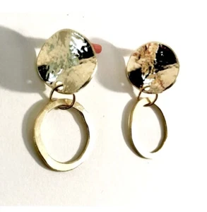 Riesige Retro 80er Stil Goldton Ewigkeit Kreis Reifen Statement Ohrringe Massiv - Bild 1 von 3