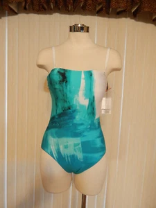 NWT! "CALVIN KLEIN" 1 Piece Convertible Strap Mediterranean Paint Printed Sz.6 - Picture 1 of 3