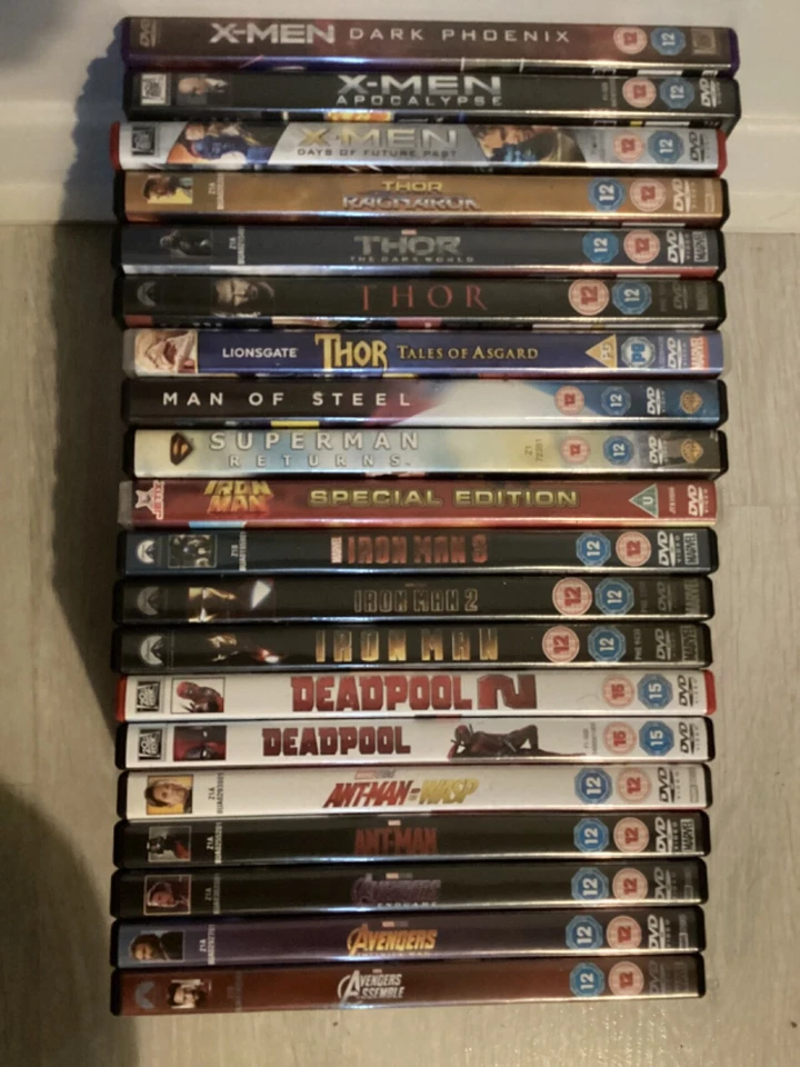 20 marvel + dc - dvd bundle - eg 3 avengers , ant-man 1 & 2 , deadpool 1 & 2 ect - Image 1 of 1