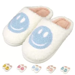 Kids Slippers丨Boys Girls Soft Plush Comfy Warm House 3-4 Big Kid White Blue - Picture 1 of 8