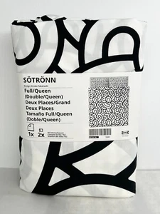 Ikea SOTRONN Full/Queen Duvet cover and pillowcases white/black/patterned - NEW - Picture 1 of 2