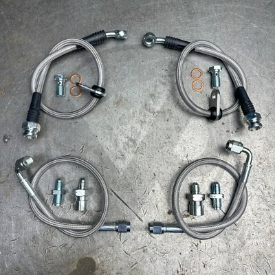 Kit de línea de freno delantero y trasero de acero inoxidable para Honda CRX 88-91 con tambor trasero Foto 1 de 4