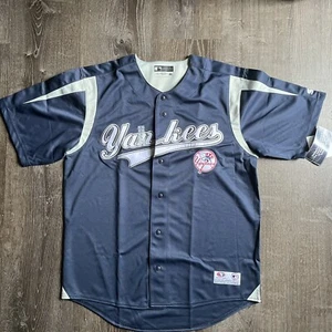 MLB New York Yankees Jersey True Fan Navy/Gray Size Large AL Champs - Picture 1 of 5