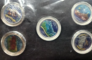 2006 Set Of 5 Colorized State Quarters in CAPSULES Gem Brilliant UNCIRCULATED - Picture 1 of 7