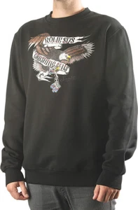 New Rome Men's Crushing Cans Crew Pullover Sweatshirt Large Black - Picture 1 of 1