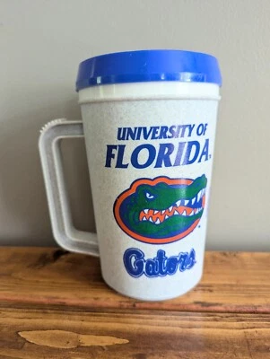 Vintage University Of Florida Gators 22oz Insulated Travel Drink Mug Gray Orange - Image 1 of 4