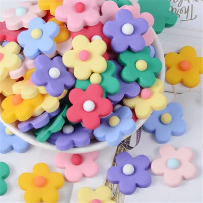 20 pcs Resin Cabochons Five Petals Flower Shaped Flatbacks Decors Jewelry Craft - Image 1 of 4