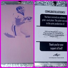 PRINTING PLATE TRUE 1/1 RARE 2020 Leaf Metal Rookie D'Andre Swift RC MAGENTA💜