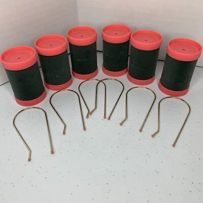 9 Rollers and Pins Conair More Big Curls Pink Green Flocked Replacement Parts - Image 1 of 4